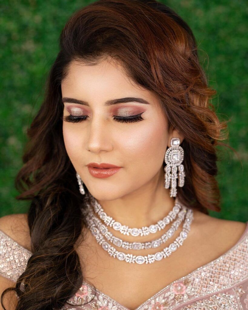 Indian Engagement Makeup Tejaswini Makeup Artist   Soft Eye Makeup For Indian Engagement 819x1024 